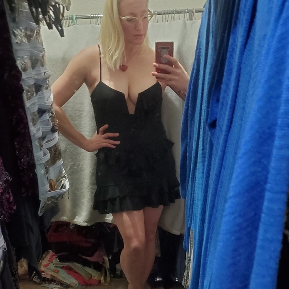 Forever 21 Sexy LBD Little Black Dress Like New Sz L or 8/10 - Picture 7 of 14